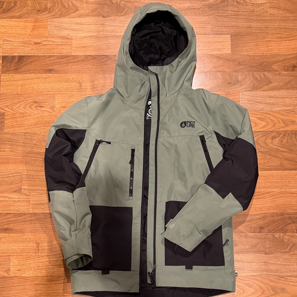 Men's Olive and Black Ski Jacket by Picture